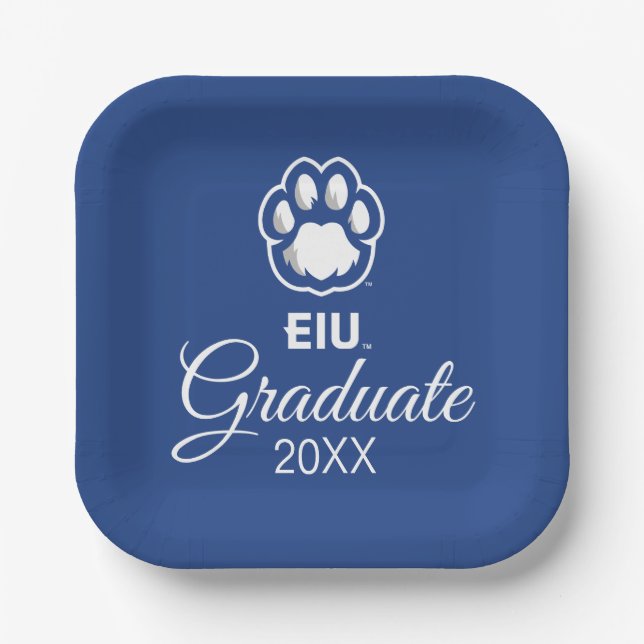 Eastern Illinois Panthers Paw Print & EIU Pappteller (Vorderseite)