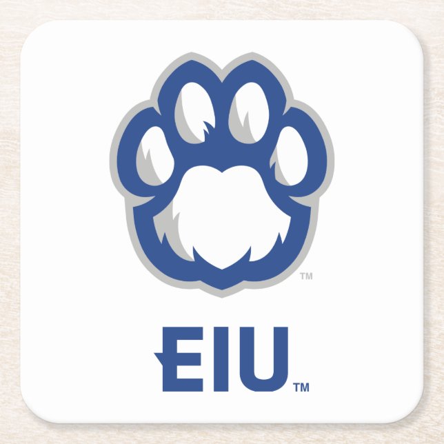 Eastern Illinois Panthers Paw Print & EIU Rechteckiger Pappuntersetzer (Vorderseite)