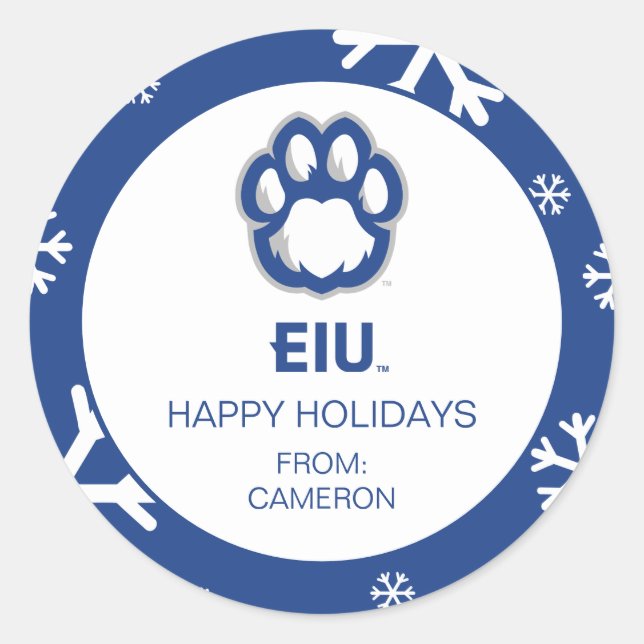 Eastern Illinois Panthers Paw Print & EIU Runder Aufkleber (Vorderseite)