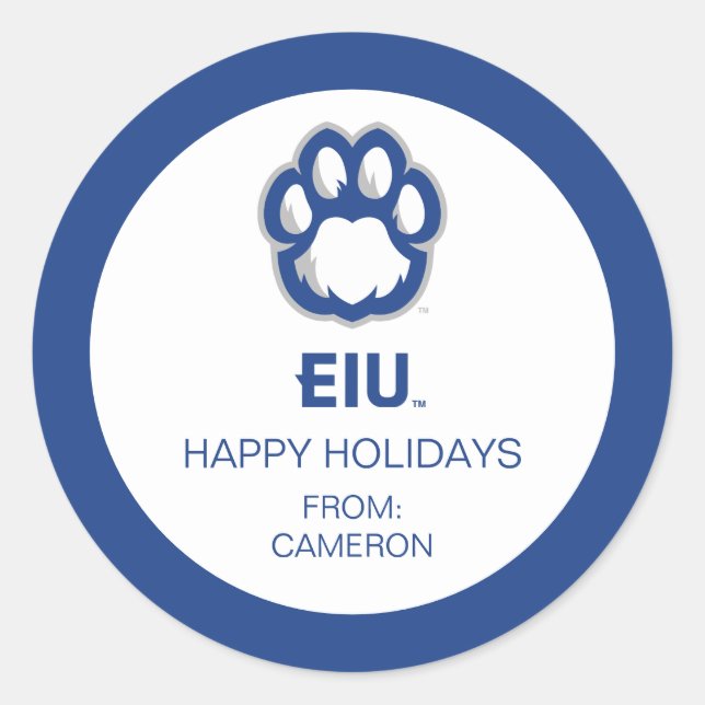 Eastern Illinois Panthers Paw Print & EIU Runder Aufkleber (Vorderseite)