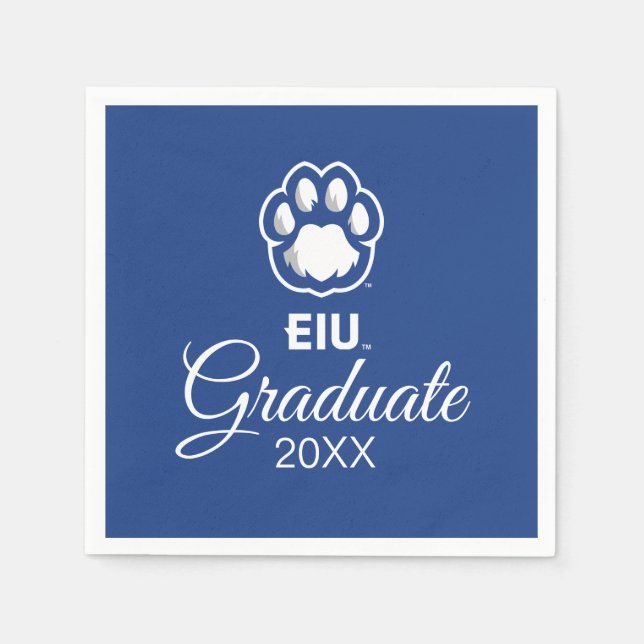 Eastern Illinois Panthers Paw Print & EIU Serviette (Vorderseite)