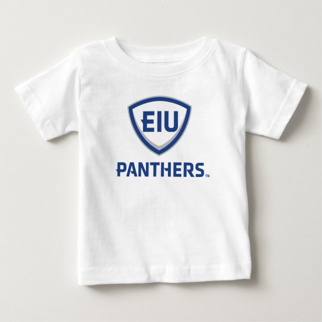 Eastern Illinois Panthers Schild & Wordmark-Logo Baby T-shirt (Vorderseite)
