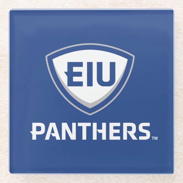 Eastern Illinois Panthers Schild & Wordmark-Logo Glasuntersetzer (Vorderseite)