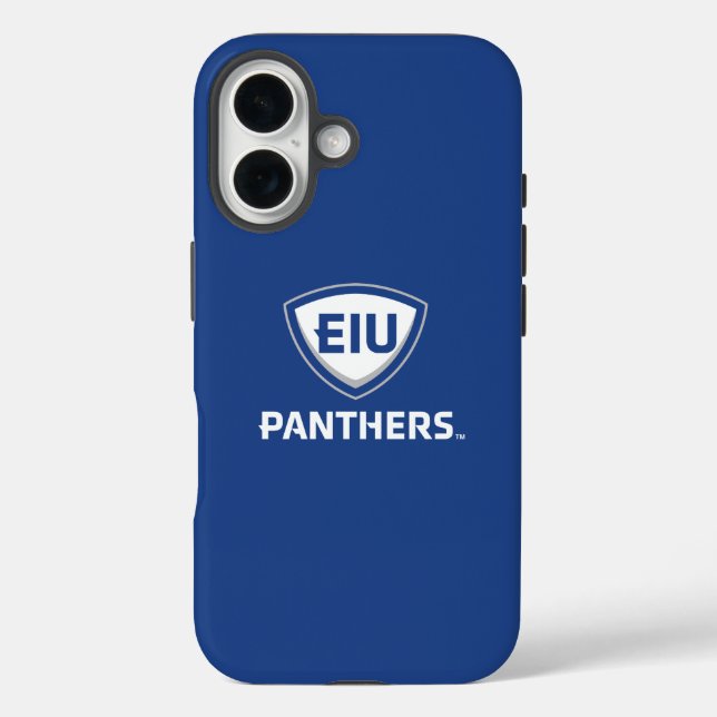 Eastern Illinois Panthers Schild & Wordmark-Logo iPhone 16 Hülle (Rückseite)