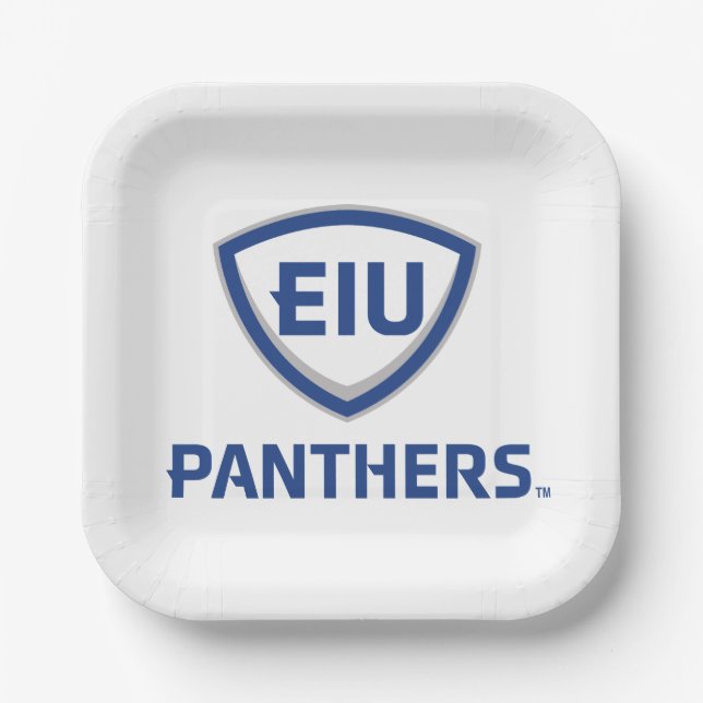 Eastern Illinois Panthers Schild & Wordmark-Logo Pappteller (Vorderseite)