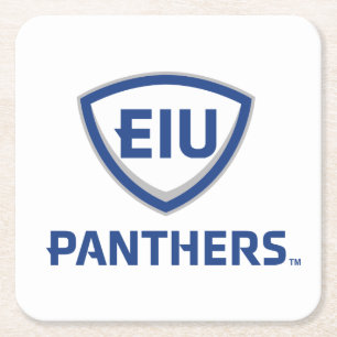 Eastern Illinois Panthers Schild & Wordmark-Logo Rechteckiger Pappuntersetzer