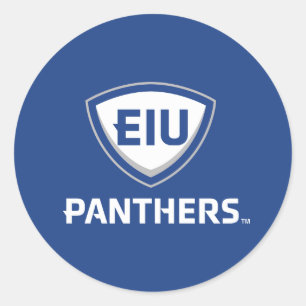 Eastern Illinois Panthers Schild & Wordmark-Logo Runder Aufkleber
