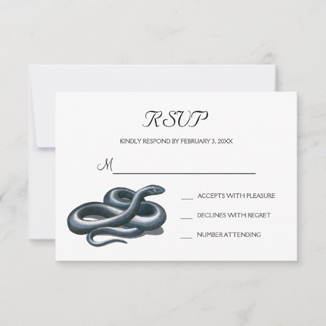 Eastern Indigo Schlange Naturkunde RSVP Karte (Vorderseite)