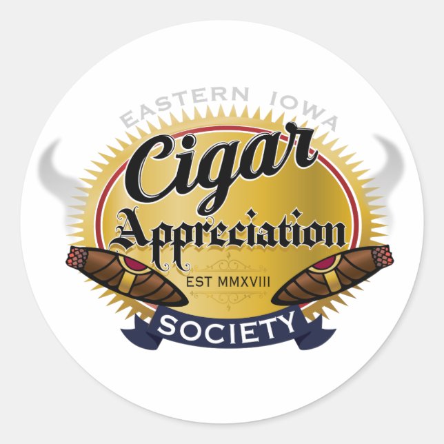 Eastern Iowa Cigar Appreciation Society Decal Runder Aufkleber (Vorderseite)