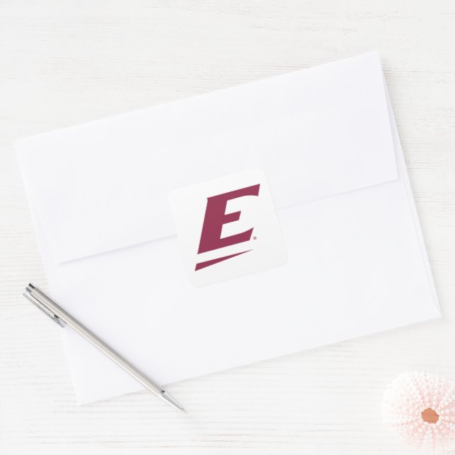 Eastern Kentucky University E Quadratischer Aufkleber (Umschlag)