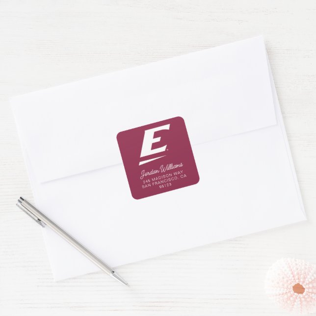 Eastern Kentucky University E Quadratischer Aufkleber (Umschlag)