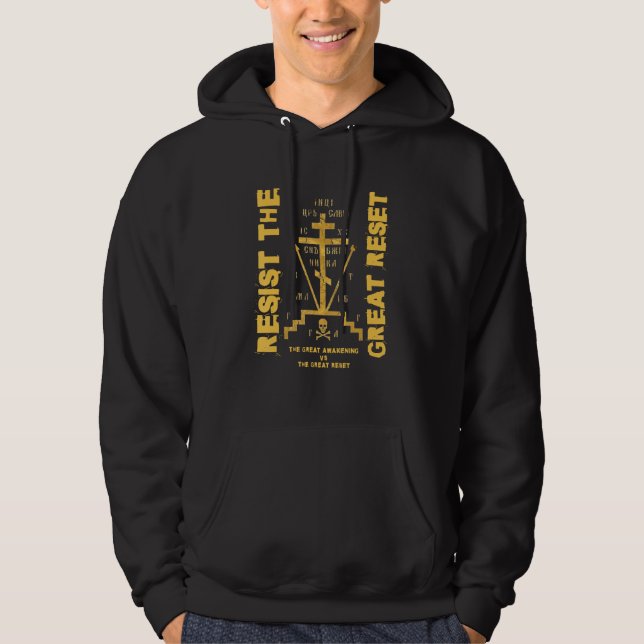 Eastern Orthodox Cross Resist the Great Reset Hoodie (Vorderseite)