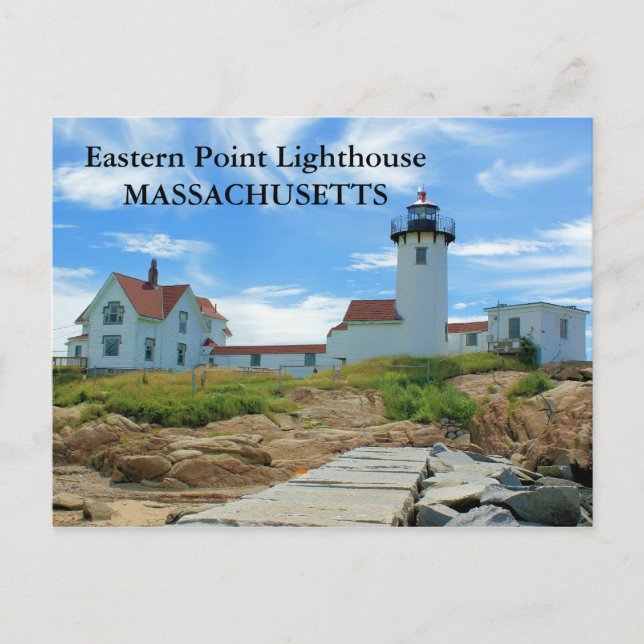 Eastern Point Lighthouse, Massachusetts Postkarte (Vorderseite)