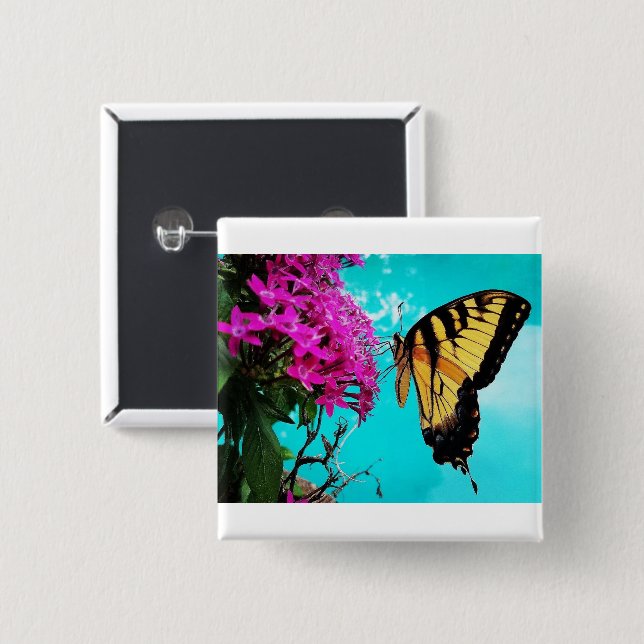 Eastern Tiger Frack Butterfly #2 Button (Vorne & Hinten)