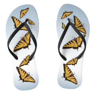 Eastern Tiger Frack Butterfly Flip Flops