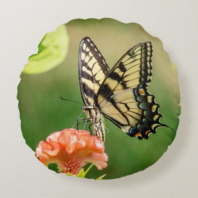 Eastern Tiger Frack Butterfly Rundes Kissen (Vorderseite)