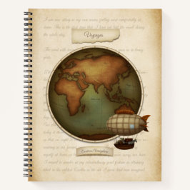 Eastern & Western Hemisphären Map Custom Steampunk Notizbuch