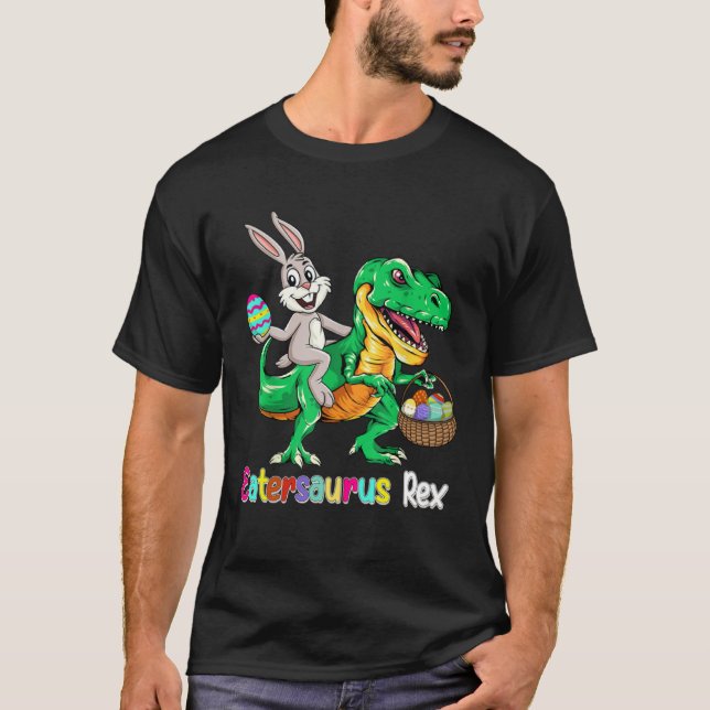 Eastersaurus Rex Trex Easter Bunny Dino Boys Kids  T-Shirt (Vorderseite)
