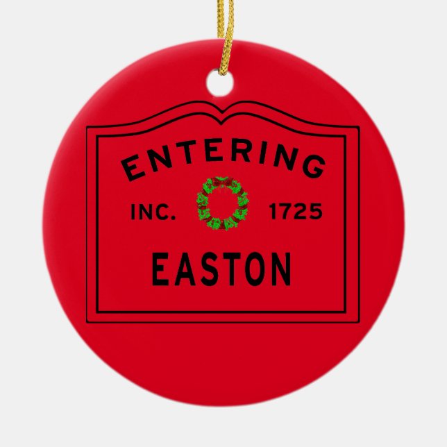 Easton MA Weihnachten Keramik Ornament (Vorne)