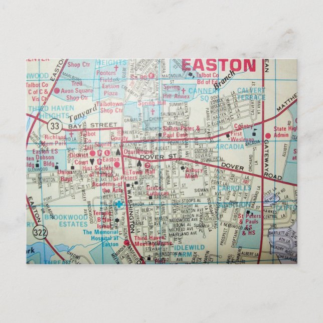 EASTON MD, Vintage Karte Postkarte (Vorderseite)