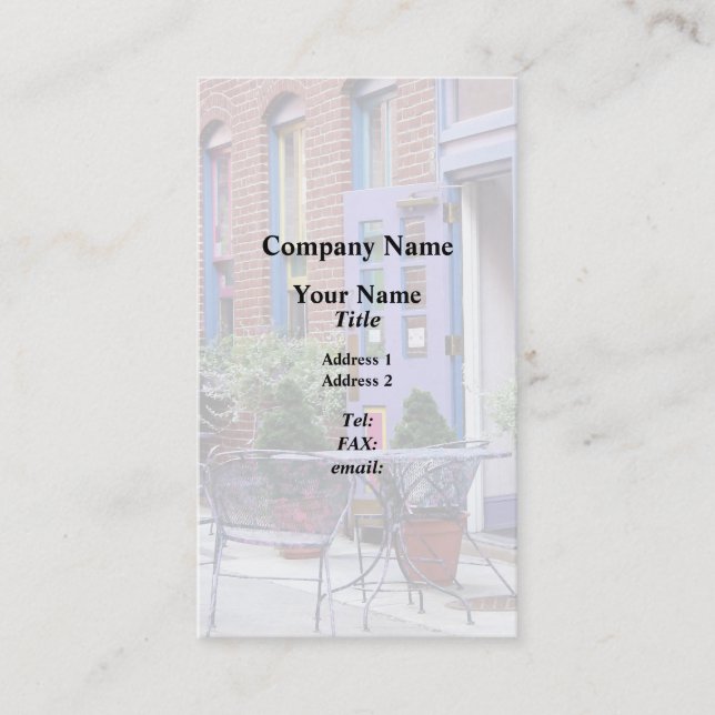 Easton PA - Außensitze Visitenkarte (Vorderseite)