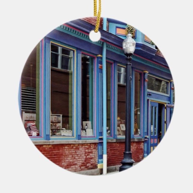Easton PA - Straße mit offener Tür Keramik Ornament (Vorne)