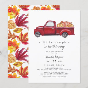 Easton - Red Truck Fall Pumpkin Baby Shooter Einladung