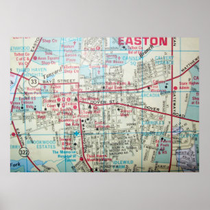 Easton, Vintages Karten-Plakat MD Poster