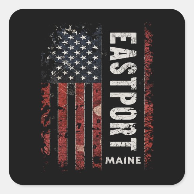 Eastport Maine Quadratischer Aufkleber (Vorderseite)