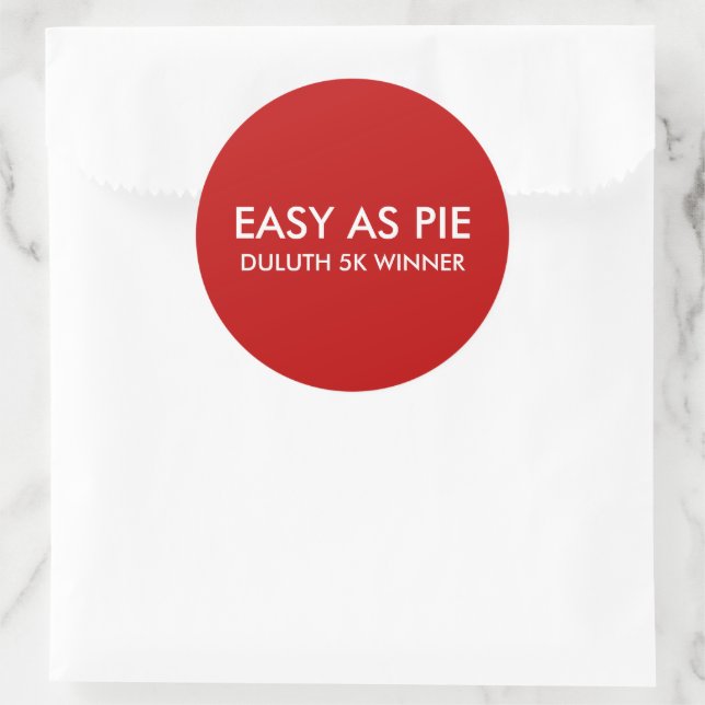 Easy As Pie Runder Aufkleber (Tasche)