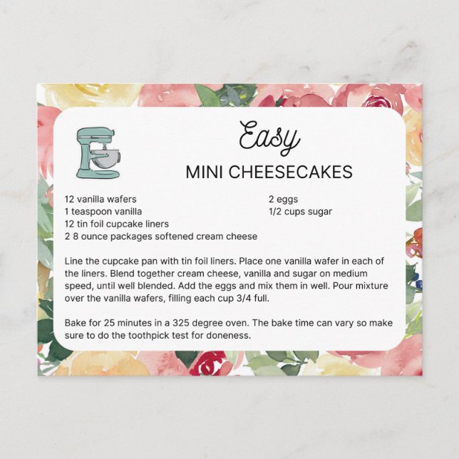 Easy Mini Cheesecake Postkarte (Vorderseite)