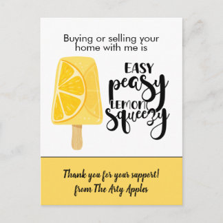 Easy Peasy Lemon Real Estate marketing Postcard Postkarte