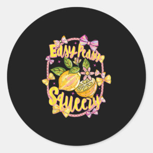 Easy Peasy Lemon Squeezy Coquette-Schleife Hallo S Runder Aufkleber