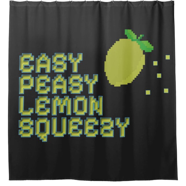 Easy Peasy Lemon Squeezy Duschvorhang - Schwarz (Vorderseite)