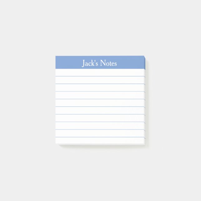 Easy Read Classic Light Blue Lined Personalized Post-it Klebezettel (Vorderseite)