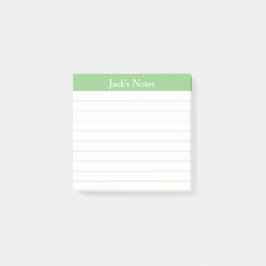 Easy Read Classic Sage Green Lined Personalized Post-it Klebezettel