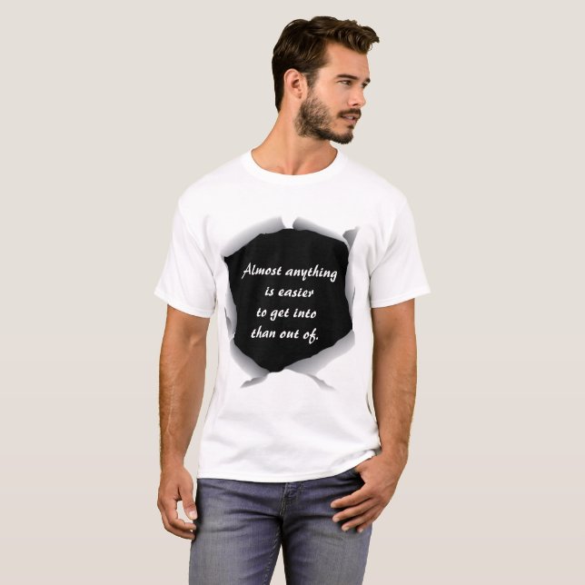 Easy Slogan Zitat Murphy's Gesetz T-Shirt (Vorne ganz)