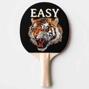 Easy Tiger Porträt Faux Sequin Look Trendig Tischtennis Schläger