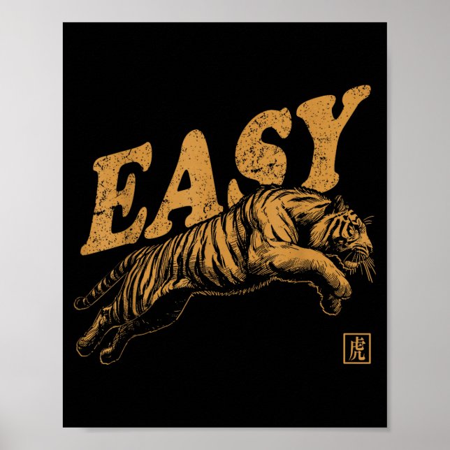 Easy Tiger Retro Distressed Vintage  Poster (Vorne)