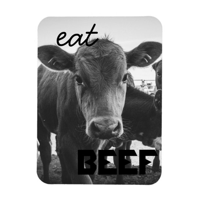 "Eat Beef" Calf Magnet (Vertikal)