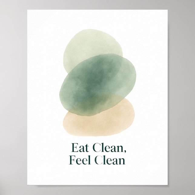 Eat Clean Feel Clean Abstract Kitchen Print Poster (Vorne)
