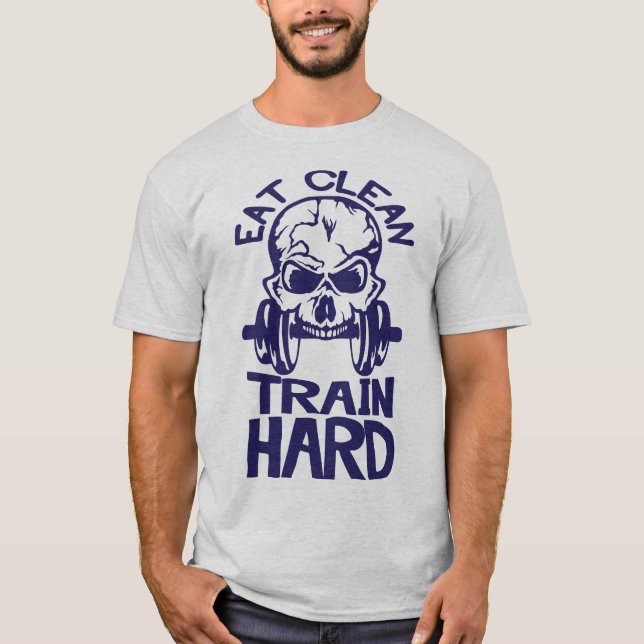 eat_clean_train_hard_zitat_musculculculculcult_mor T-Shirt (Vorderseite)