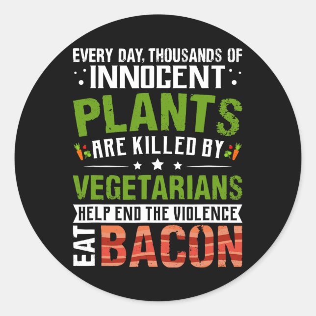 Eat Con Anti Vegan Grillen Frühstücksbuffet Runder Aufkleber (Vorderseite)