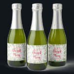 Eat Drink and Be Merry Christmas Mini<br><div class="desc">Make your own mini sparkling wine bottle labels for holiday gifts or favors with these personalized labels featuring modern, elegant holly and berries with Eat, Drink and Be Merry in chic red lettering. All text, fonts and font colors can be modified, just click the "customize further" link and use our...</div>
