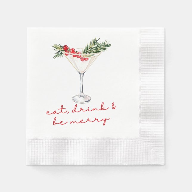 Eat, Drink, and Be Merry Christmas  Serviette (Vorderseite)
