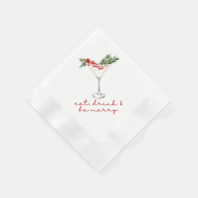 Eat, Drink, and Be Merry Christmas  Serviette (Ecke)