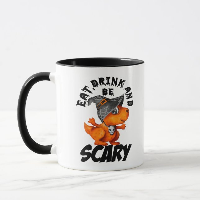 Eat Drink And Be Scared Funny Quote Tasse (Links)