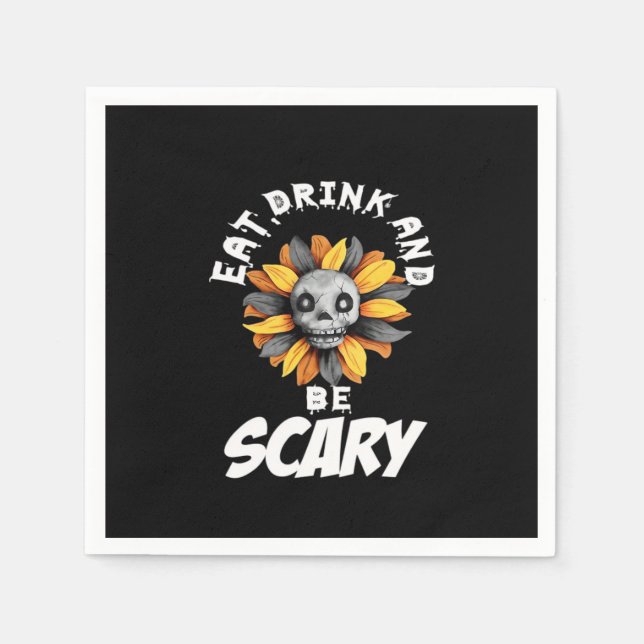Eat Drink And Be Scared Funny Trendy Serviette (Vorderseite)