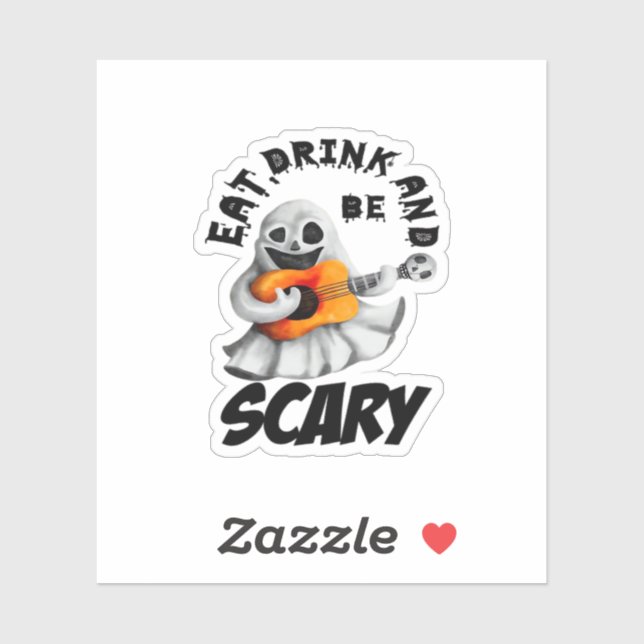 Eat Drink And Be Scared Minimal Clean Aufkleber (Blatt)