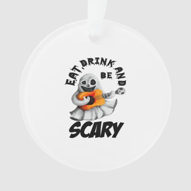 Eat Drink And Be Scared Minimal Clean Ornament (Vorderseite)